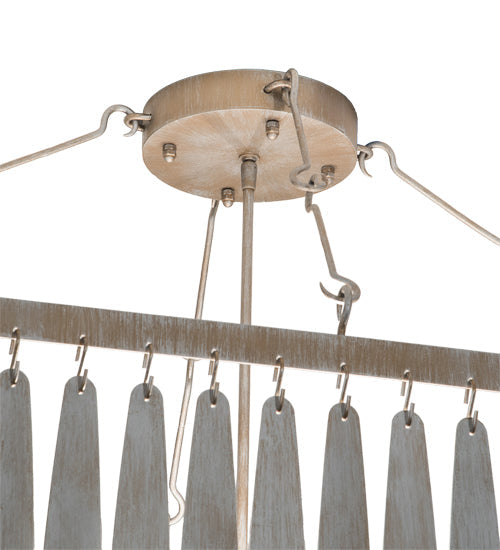 Meyda Lighting Gibson 48" 10-Light Custom Antique Silver Chandelier Light With Silver Shade