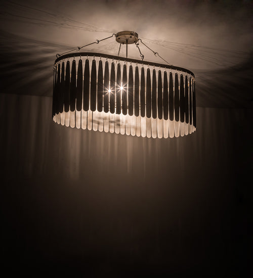 Meyda Lighting Gibson 48" 10-Light Custom Antique Silver Chandelier Light With Silver Shade