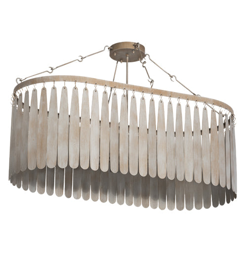Meyda Lighting Gibson 48" 10-Light Custom Antique Silver Chandelier Light With Silver Shade