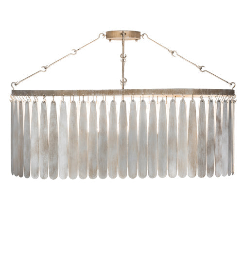 Meyda Lighting Gibson 48" 10-Light Custom Antique Silver Chandelier Light With Silver Shade