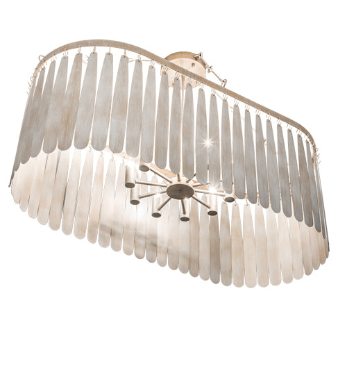 Meyda Lighting Gibson 48" 10-Light Custom Antique Silver Chandelier Light With Silver Shade