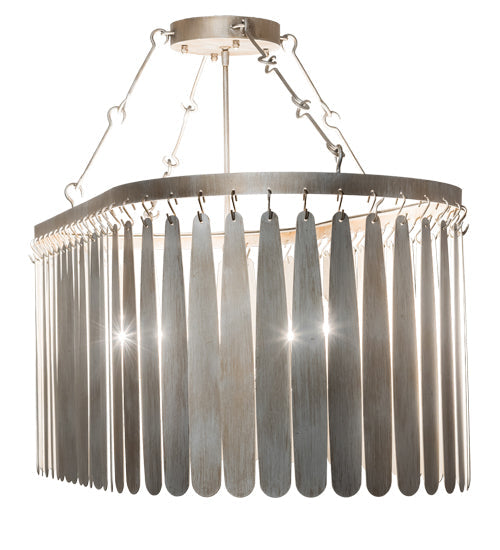 Meyda Lighting Gibson 48" 10-Light Custom Antique Silver Chandelier Light With Silver Shade