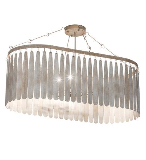 Meyda Lighting Gibson 48" 10-Light Custom Antique Silver Chandelier Light With Silver Shade