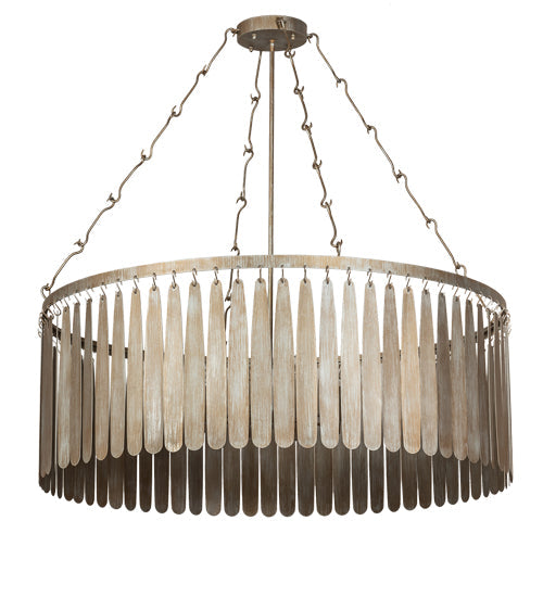 Meyda Lighting Gibson 48" 8-Light Antique Silver Semi-flush Mount Light