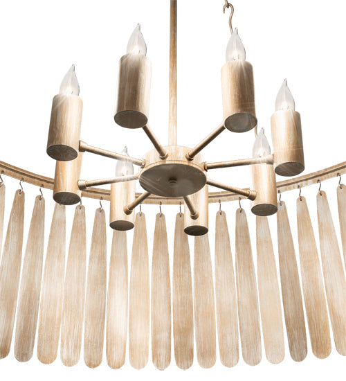Meyda Lighting Gibson 48" 8-Light Antique Silver Semi-flush Mount Light