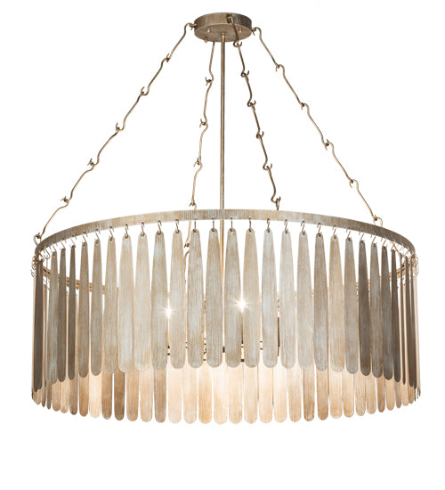 Meyda Lighting Gibson 48" 8-Light Antique Silver Semi-flush Mount Light