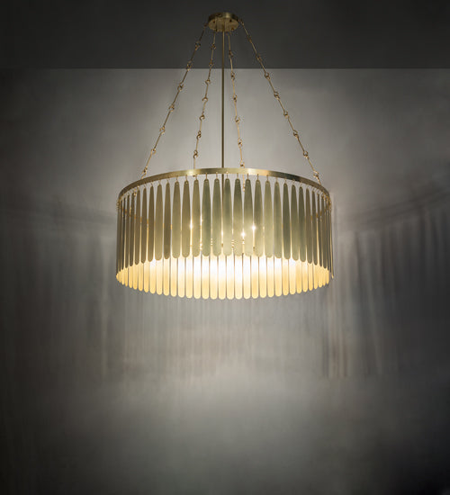 Meyda Lighting Gibson 48" 8-Light Waxed Brass Chandelier