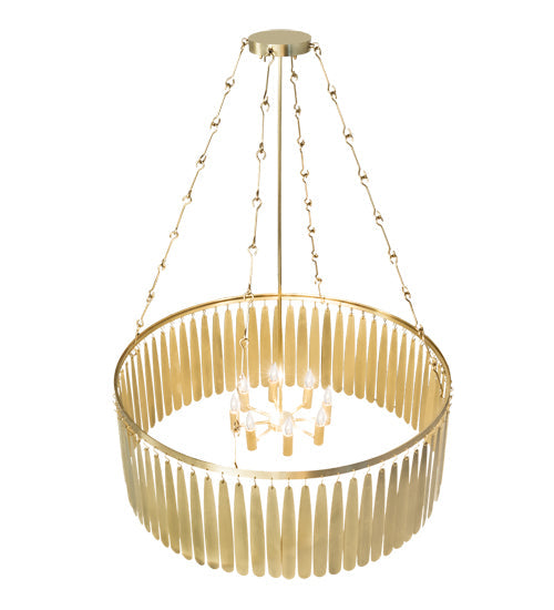 Meyda Lighting Gibson 48" 8-Light Waxed Brass Chandelier