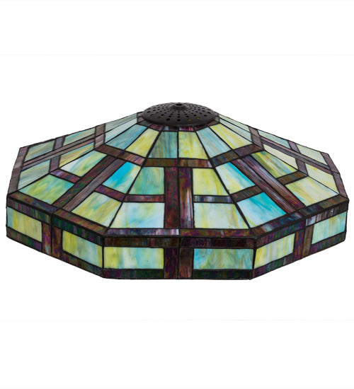 Meyda Lighting Gillette 22" Multi-Colored Stained Shade Glass