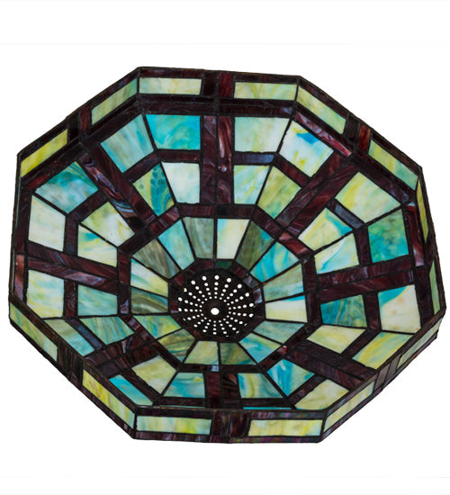 Meyda Lighting Gillette 22" Multi-Colored Stained Shade Glass