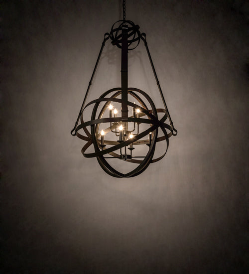 Meyda Lighting Gimbal 36" 8-Light Timeless Bronze Grinado Chandelier