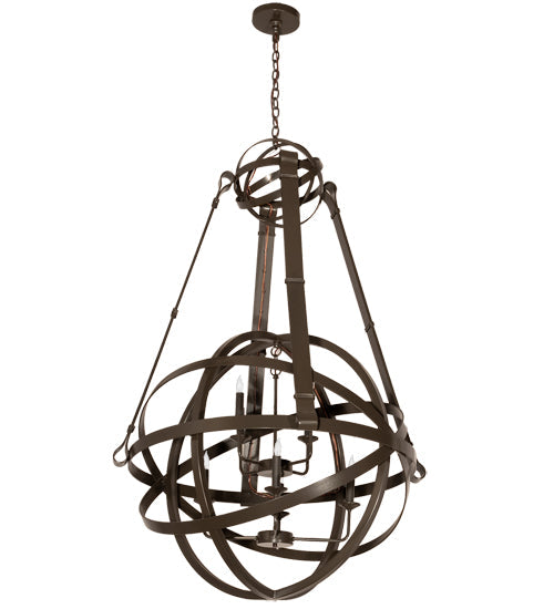 Meyda Lighting Gimbal 36" 8-Light Timeless Bronze Grinado Chandelier