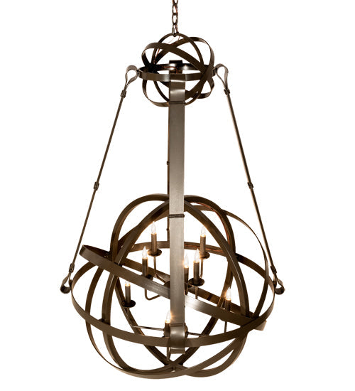 Meyda Lighting Gimbal 36" 8-Light Timeless Bronze Grinado Chandelier
