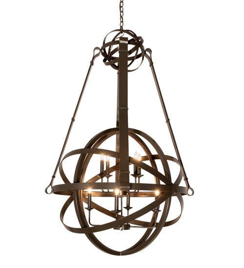 Meyda Lighting Gimbal 36" 8-Light Timeless Bronze Grinado Chandelier
