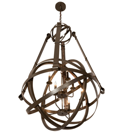 Meyda Lighting Gimbal 36" 8-Light Timeless Bronze Grinado Chandelier