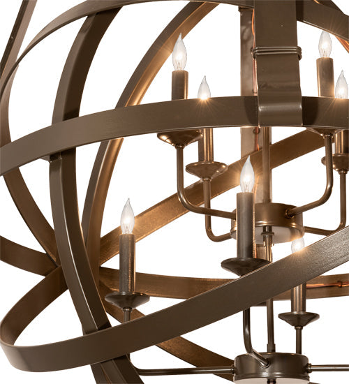 Meyda Lighting Gimbal 36" 8-Light Timeless Bronze Grinado Chandelier