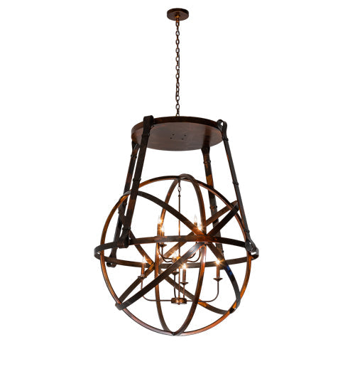 Meyda Lighting Gimbal 46" 8-Light Vintage Copper Grinado Chandelier