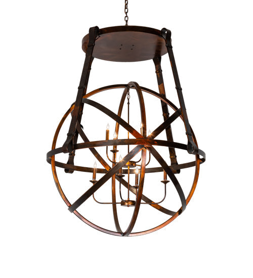 Meyda Lighting Gimbal 46" 8-Light Vintage Copper Grinado Chandelier