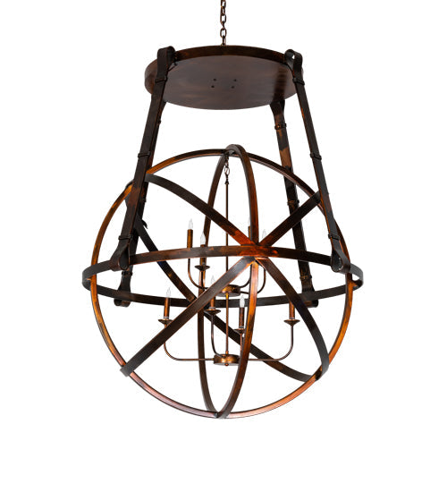 Meyda Lighting Gimbal 46" 8-Light Vintage Copper Grinado Chandelier