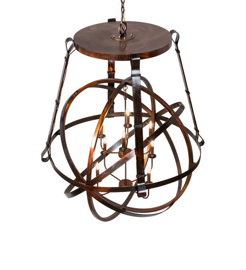 Meyda Lighting Gimbal 46" 8-Light Vintage Copper Grinado Chandelier