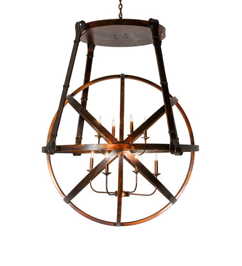 Meyda Lighting Gimbal 46" 8-Light Vintage Copper Grinado Chandelier