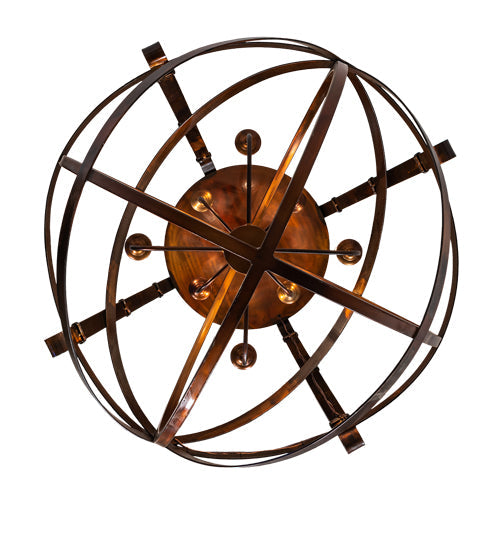 Meyda Lighting Gimbal 46" 8-Light Vintage Copper Grinado Chandelier