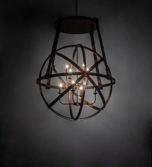 Meyda Lighting Gimbal 46" 8-Light Vintage Copper Grinado Chandelier