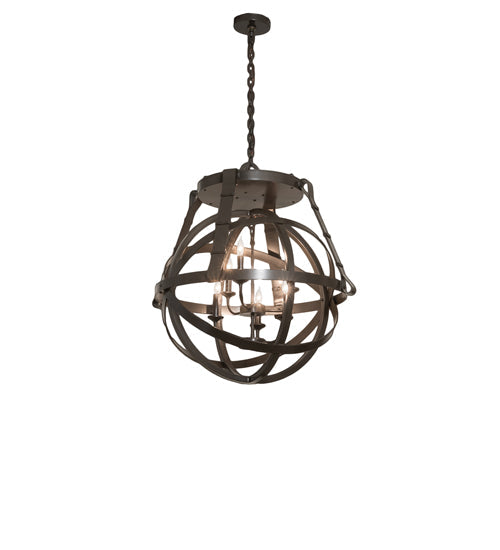 Meyda Lighting Gimbal Grinado 32" 6-Light Timeless Bronze Chandelier