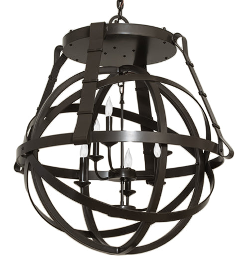 Meyda Lighting Gimbal Grinado 32" 6-Light Timeless Bronze Chandelier