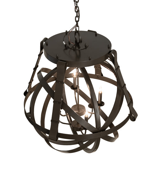 Meyda Lighting Gimbal Grinado 32" 6-Light Timeless Bronze Chandelier