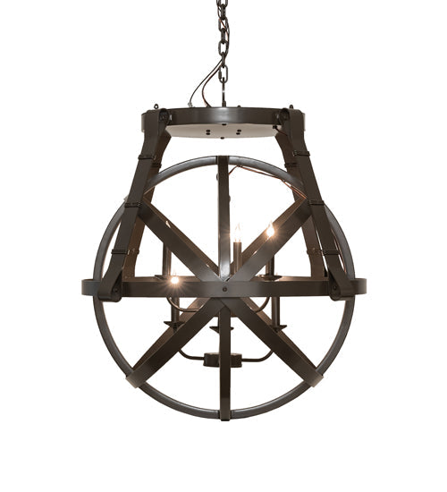 Meyda Lighting Gimbal Grinado 32" 6-Light Timeless Bronze Chandelier