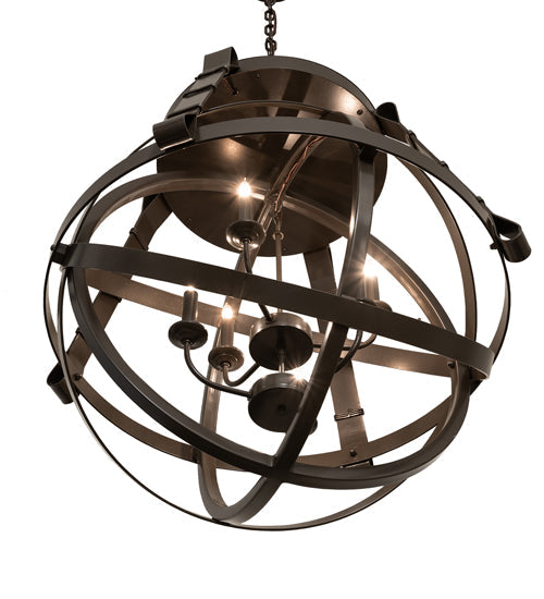 Meyda Lighting Gimbal Grinado 32" 6-Light Timeless Bronze Chandelier