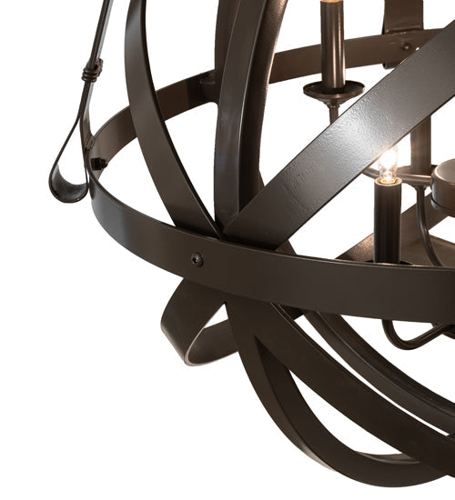 Meyda Lighting Gimbal Grinado 32" 6-Light Timeless Bronze Chandelier