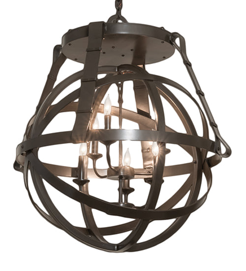 Meyda Lighting Gimbal Grinado 32" 6-Light Timeless Bronze Chandelier