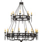 Meyda Lighting Gina 70" 24-Light 2-Tier Coffee Bean Chandelier With Ivory Faux Candlelight