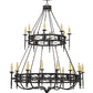 Meyda Lighting Gina 70" 24-Light 2-Tier Coffee Bean Chandelier With Ivory Faux Candlelight