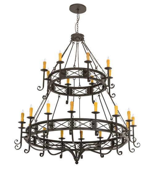 Meyda Lighting Gina 72" 24-Light Timeless Bronze Chandelier With Amber Faux Candlelight