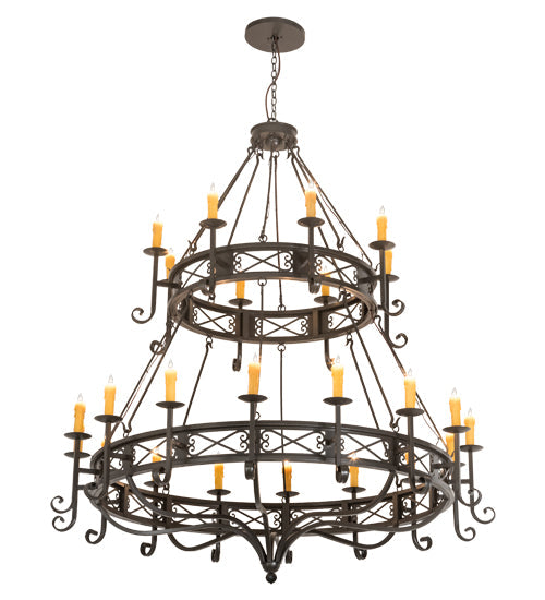 Meyda Lighting Gina 72" 24-Light Timeless Bronze Chandelier With Amber Faux Candlelight