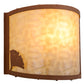 Meyda Lighting Ginkgo 12" Earth Wall Sconce With Beige Art Shade Glass