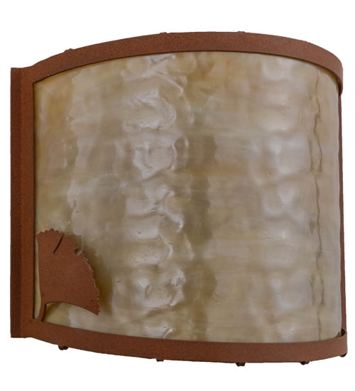 Meyda Lighting Ginkgo 12" Earth Wall Sconce With Beige Art Shade Glass