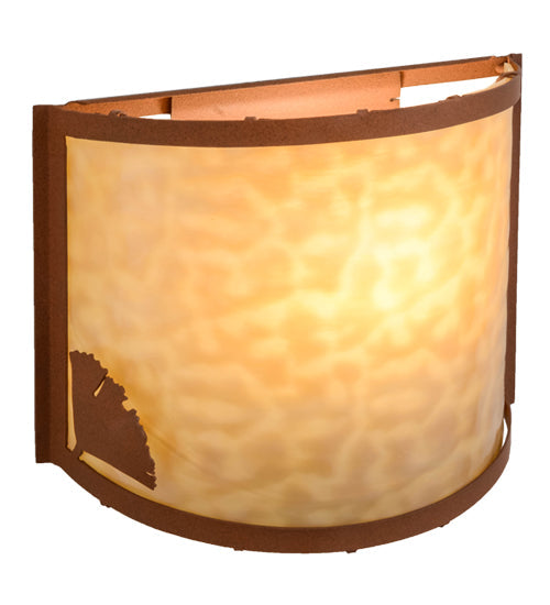 Meyda Lighting Ginkgo 12" Earth Wall Sconce With Beige Art Shade Glass