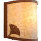 Meyda Lighting Ginkgo 12" Earth Wall Sconce With Beige Art Shade Glass