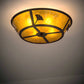 Meyda Lighting Ginkgo 22" 4-Light Cafe Noir Flush Mount Light With Amber Mica Shade Glass