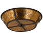 Meyda Lighting Ginkgo 22" 4-Light Cafe Noir Flush Mount Light With Amber Mica Shade Glass