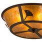 Meyda Lighting Ginkgo 22" 4-Light Cafe Noir Flush Mount Light With Amber Mica Shade Glass