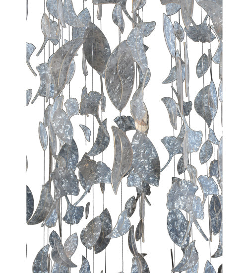 Meyda Lighting Ginkgo Leaf 44" 6-Light Champagne Metallic Cascading Pendant Light With Pearlstone Idalight Ginkgo Leaves Shade