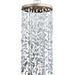 Meyda Lighting Ginkgo Leaf 44" 6-Light Champagne Metallic Cascading Pendant Light With Pearlstone Idalight Ginkgo Leaves Shade