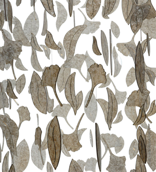 Meyda Lighting Ginkgo Leaf 44" 6-Light Champagne Metallic Cascading Pendant Light With Pearlstone Idalight Ginkgo Leaves Shade