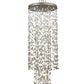 Meyda Lighting Ginkgo Leaf 44" 6-Light Champagne Metallic Cascading Pendant Light With Pearlstone Idalight Ginkgo Leaves Shade