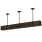 Meyda Lighting Giradeau 72" 9-Light LED Textured Black Wood Beam Island Pendant Light With Dark Walnut Wood Shade